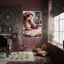 Ver imagem 1 de Quadro Decorativo Mulher Cigana Cartomante - 70x50cm:moldura Preta