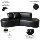 Ver imagem 5 de Sofá Orgânico Curvo Quatro Lugares 250cm em Corino Ocre Luxuoso com Almofadas
