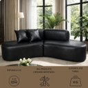 Ver imagem 6 de Sofá Orgânico Curvo Quatro Lugares 250cm em Corino Ocre Luxuoso com Almofadas