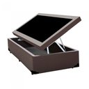 Ver imagem 1 de Cama Box Baú Blindado Solteiro Homequeen Corino Marrom 41x78x188