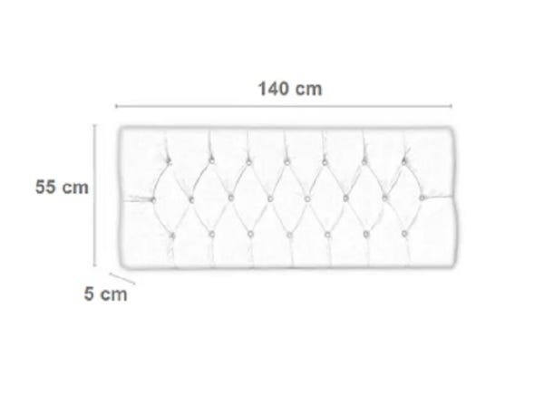 Cabeceira Painel Capitone 1,40 - Cinza - 2