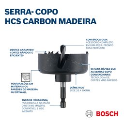Serra Copo para Madeira Ø 30 Mm 1 3/16" Bosch - 3