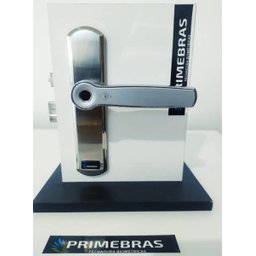 FECHADURA DIGITAL BIOMÉTRICA ELETRÔNICA PRIMEBRAS P6001 + CHAVE - PRATA - 1