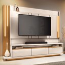 Ver imagem 1 de Estante Painel para TV 75 pol com LED Mound B01 Off White Cinamomo - Lyam Decor
