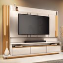Ver imagem 2 de Estante Painel para Tv 75 Pol com Led Mound B01 Off White Cinamomo - Lyam Decor