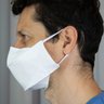 Kit 4 Mascara de Proteção 3D De Tecido Lavável Com Clipe Nasal Branca - 3