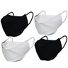 Kit 4 Mascaras 3D de Tecido Lavável com Clipe Nasal 2 Pretas e 2 Brancas - 1