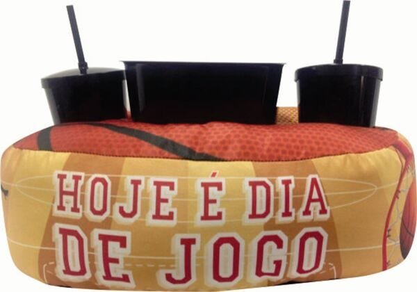 ALMOFADA PORTA PIPOCA 34X30X12CM BASQUETE - 1