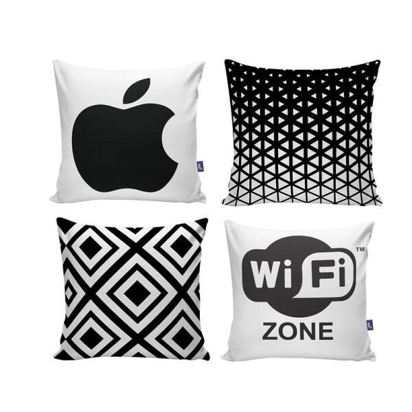 Kit com 4 Capas para Almofadas Decorativas de Sofá Iphone - 1