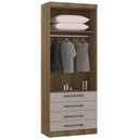 Ver imagem 3 de Guarda Roupa Modulado 90cm 2 Portas 4 Gavetas Delphi Avelã/cinnamon L01 - Mpozenato