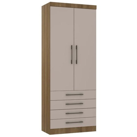 Guarda Roupa Modulado 90cm 2 Portas 4 Gavetas Delphi Avelã/cinnamon L01 - Mpozenato