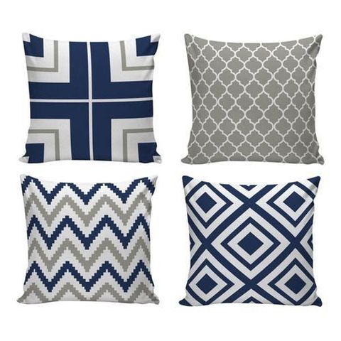 Kit com 4 Capas para Almofadas Decorativas de Sofá Coloridas