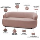 Ver imagem 4 de Sofá 2 Lugares Orgânico Sala de Estar Living 140cm Carmen F04 Veludo Rosê - Lyam Decor