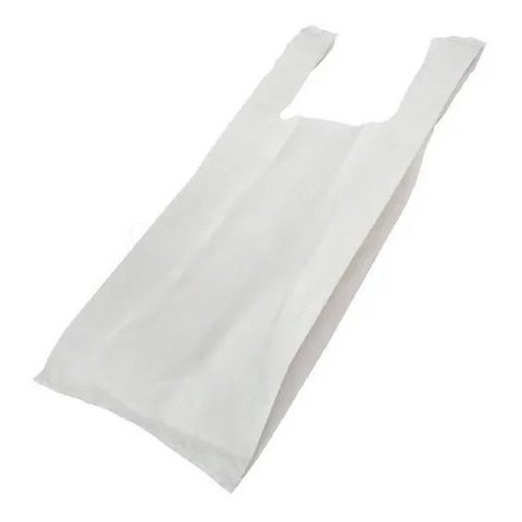 Saco Plastico com Alça Branca Reciclada Grossa 15 Kg Cor:branco