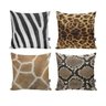 Kit com 4 Capas para Almofadas Decorativas de Sofá Animal Print - 1