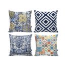 Ver imagem 1 de Kit com 4 Capas para Almofadas Decorativas de Sofá Azulejo Português