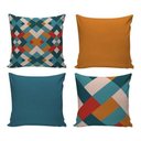 Ver imagem 1 de Kit 4 Almofadas Decorativas Geométrica 40x40 com Enchimento