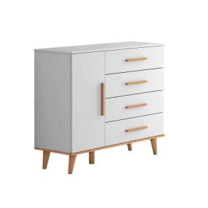 Cômoda Ludmila 4 Gavetas com Porta Branco