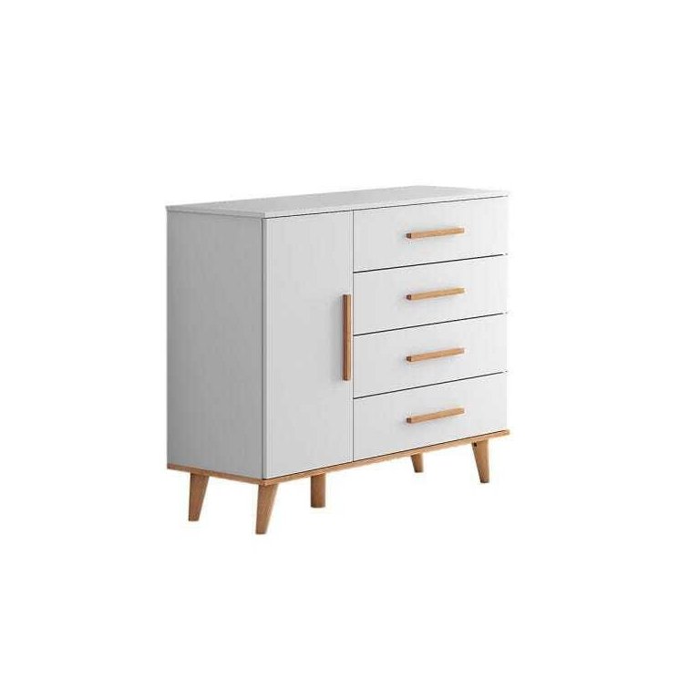 Cômoda Ludmila 4 Gavetas com Porta Branco