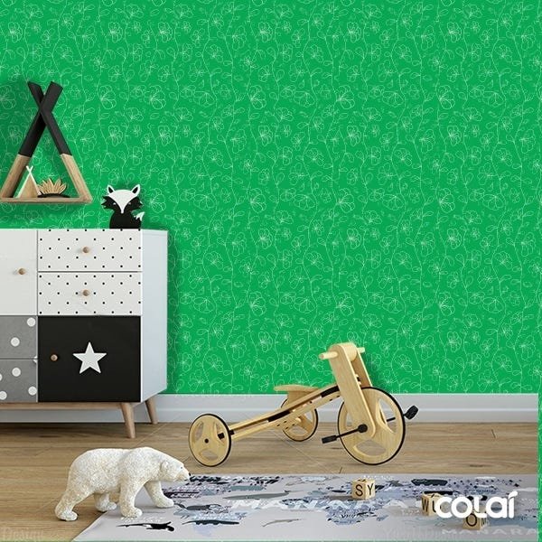 Papel De Parede Adesivo Lavável Flores 9m - 6