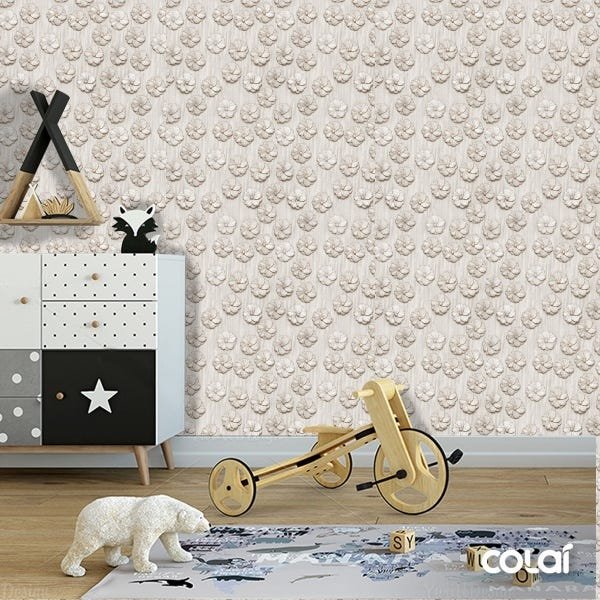 Papel De Parede Adesivo Lavável Flor De Catavento 3m - 6