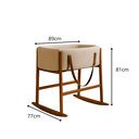 Ver imagem 6 de Berço Móises Bento Cesto Removível Tecido Boucle Areia Portátil Alças de Couro Quarto Infantil Bebê