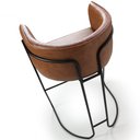 Ver imagem 6 de Banqueta Alta com Encosto Betina Base Preto Corano Rústico Caramelo - Nexta Casa