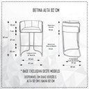 Ver imagem 4 de Banqueta Alta com Encosto Betina Base Preto Corano Rústico Caramelo - Nexta Casa