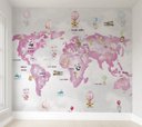 Ver imagem 1 de Papel de parede infantil Mapa Mundi para quarto de bebê M² PP66