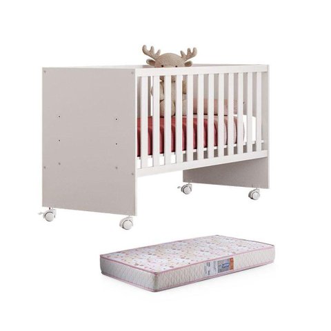 Berço Nacional Doce Sonho 3540 Branco Brilho com Colchão Gazin - Qmovi