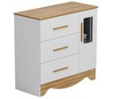 Ver imagem 1 de Comoda Popy Retro 1 Porta 3 Gavetas - Moveis Peroba Amendoa/branco