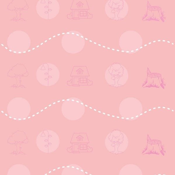 Papel de Parede Adesivo Lavável Casinha Rosa Bebê 15m - 1