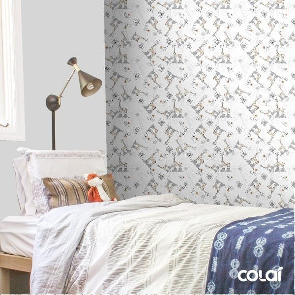 Papel de Parede Adesivo Lavável Girafas de Botas 12m - 4