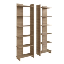Estante Livreiro De Canto 6 Prateleiras EST140 Oak - Completa Móveis - 1