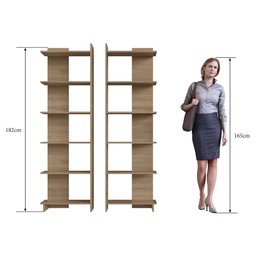 Estante Livreiro De Canto 6 Prateleiras EST140 Oak - Completa Móveis - 4