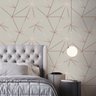 Papel De Parede Geométrico Cinza Rosê Dourado Efeito 3d Sala Quarto Cozinha 9m - 3