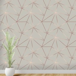 Papel De Parede Geométrico Cinza Rosê Dourado Efeito 3d Sala Quarto Cozinha 9m - 8