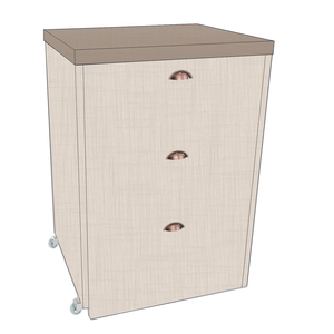 Mesa Multiuso Projeto Camarim Madeirado com Assento Estofado Hunter/ Linho