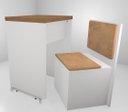 Ver imagem 3 de Mesa Multiuso Projeto Camarim Madeirado com Assento Estofado Hunter/ Linho