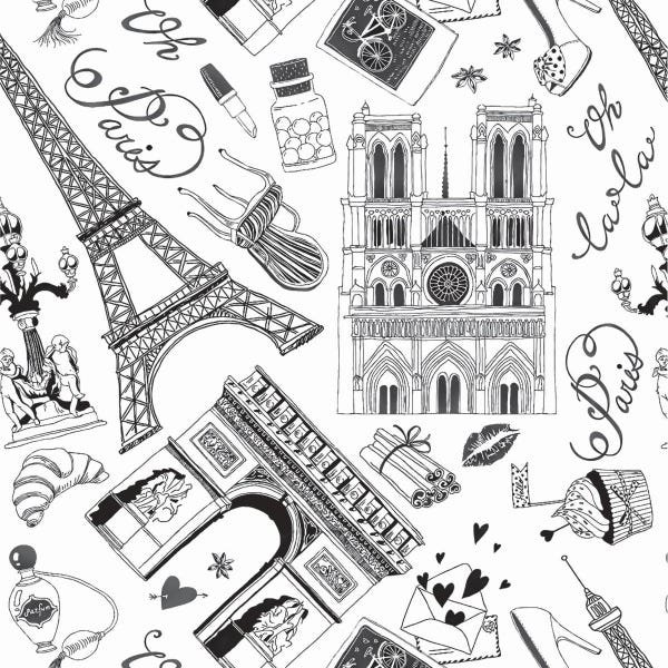 Papel De Parede Adesivo Lavável Torre Eiffel 3m - 1