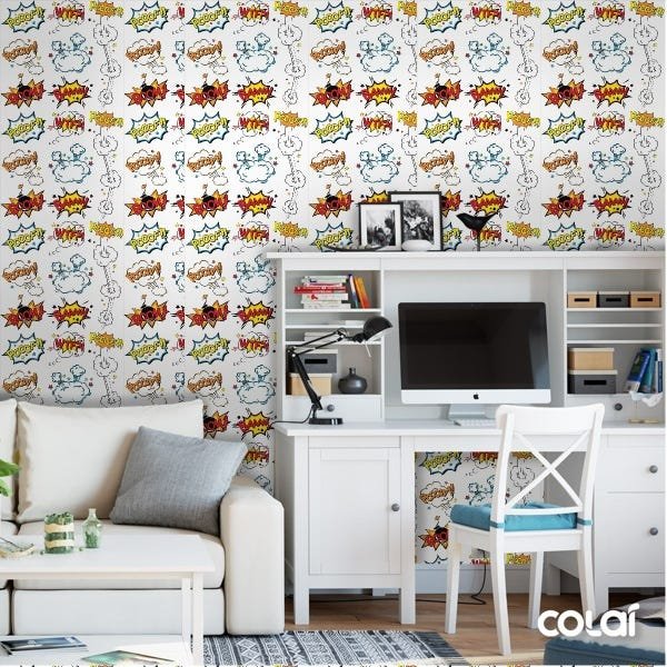 Papel De Parede Adesivo Lavável Luta De Quadrinhos 6m - 2