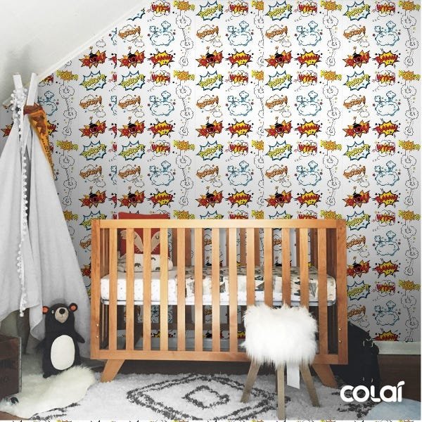 Papel De Parede Adesivo Lavável Luta De Quadrinhos 6m - 6
