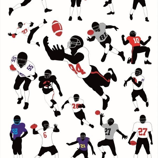 Papel De Parede Lavável Jogadas De Futebol Americano 15m - 1