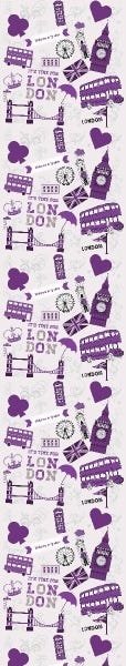 Papel De Parede Adesivo Lavável Londres Roxa 18m - 7