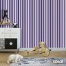 Papel De Parede Lavável Listrado Azul E Vermelho 12m - 6