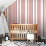 Papel De Parede Adesivo Lavável Listrado Rosê E Branco 12m - 7