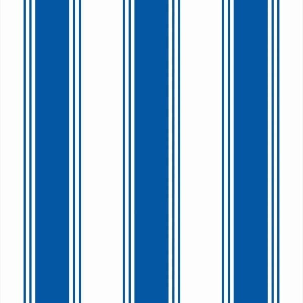 Papel De Parede Lavável Listrado Branco E Azul Claro 12m - 1