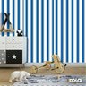 Papel De Parede Lavável Listrado Branco E Azul Claro 12m - 6