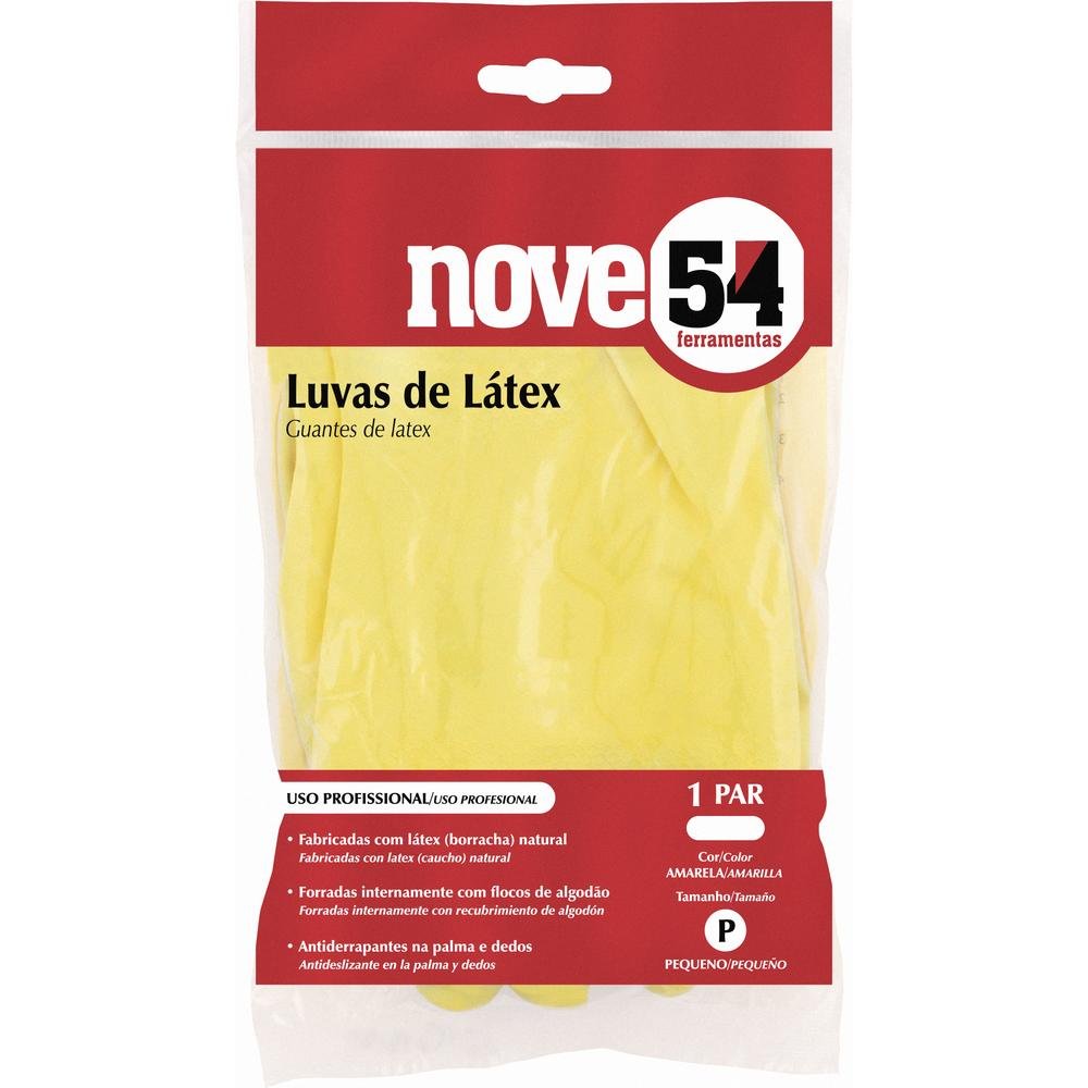 Luva látex p amarela com forro ca13336 - Nove54 - 2