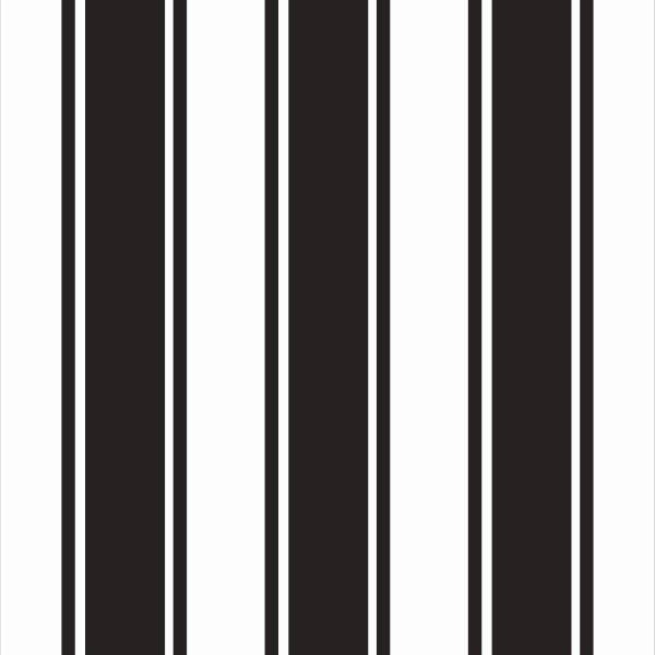 Papel De Parede Lavável Listrado Preto E Branco 12m - 1